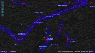 SIGNA GIORDANO BRUNO tracciati e mappa musei di Roma, part.